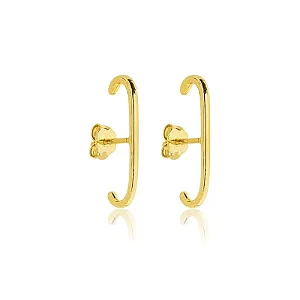 BRINCO EAR HOOK LISO 1MM BANHADO A OURO
