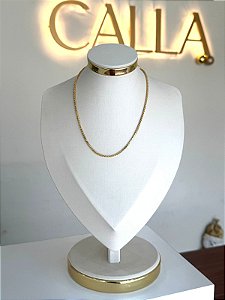 COLAR ONDAS DUPLAS NO OURO