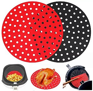 TAPETE CULINÁRIO DE SILICONE REDONDO P/AIR FRYER - FRITADEIRA ELÉTRICA