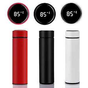 GARRAFA TÉRMICA 500ML COM MEDIDOR DE TEMPERATURA
