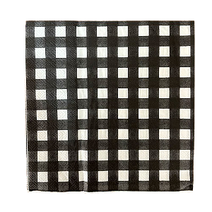 Guardanapo de papel xadrez preto e branco