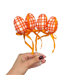 Pick com 4 ovos de tecido laranja