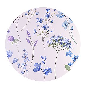 Jogo americano redondo floral azul