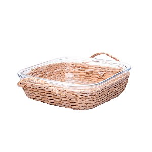 Refratário de vidro com suporte de fibra natural