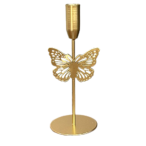 Castiçal metal borboleta