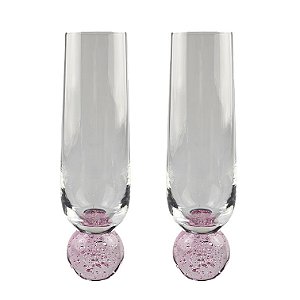 Kit com 2 taças bola - champanhe (rosa)