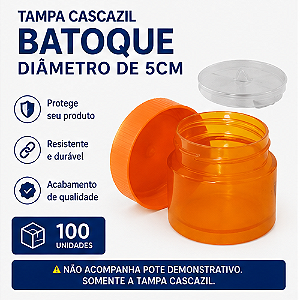Tampa Cascazil Batoque 5cm 100 Unidades SOMENTE CASCAZIL