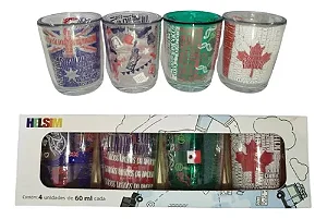 Jogo 4 Copos Shot Dose Bebidas Cafe Cachaça Tequila Vodka