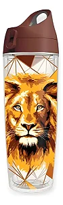 Garrafa Água Leão 600 Ml Squeeze Resistente Copo Tampa