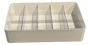 Caixa Organizadora Grande C/ Divisórias E Tampa Transparente