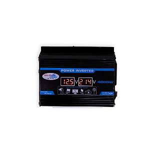 Inversor 12v/220v DC/AC Solar Power 4000W - Preto  2 USB Display Digital