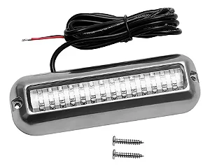 Luz Subaquatica Led Azul 42 Leds Moldura Inox 316