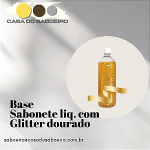 BASA SABONETE LIQUIDO GLITTER DOURADO