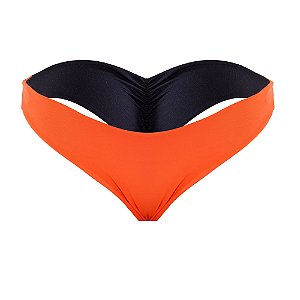 CALCINHA EMPINA BUMBUM DUPLA FACE - LARANJA E PRETO