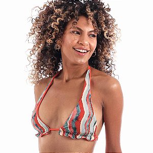 TOP FRENTE ÚNICA DUPLA FACE - ONDAS COM LARANJA