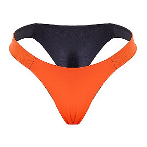 CALCINHA BÁSICA DUPLA FACE - LARANJA E PRETO