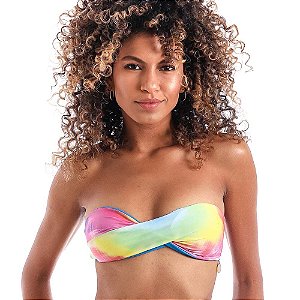 TOP TOMARA QUE CAIA DUPLA FACE COM BOJO - TIE DYE COM AZUL