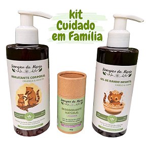 Kit Cuidado em Família - Banho e Hidratação - Desodorante + Sabonete Líquido + Hidratante Corporal