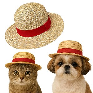 Chapéu de Palha Luffy One Piece para Cães e Gatos Pet