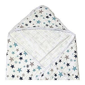 Toalha de Banho Swaddle Estrelas Azul