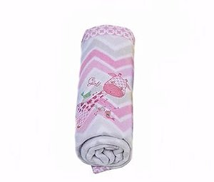 Cobertor Soft para Bebê Chevron Rosa