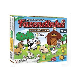 Jogo Da Memória Fazendinha em Madeira -40 Peças  Pais & Filhos