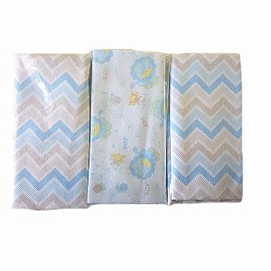 Conjunto Cueiro 80x50 c/ 3 unidades- Chevron  Azul