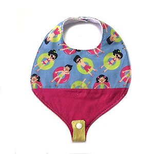 Babador com prendedor de chupeta Praia Pink