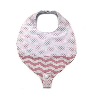 Babador com prendedor de chupeta Chevron Rosa