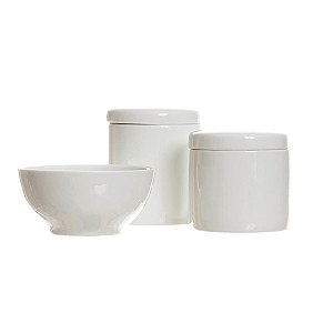 Kit Higiene Porcelana com 3 peças - Branco