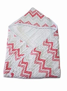 Toalha de Banho Swaddle Chevron Rosê/cinza