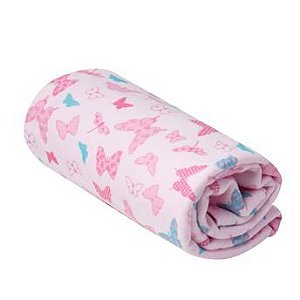 Cobertor Estampado Borboletas Rosa- Karinho