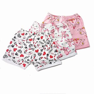 Kit de 3 Shorts Estampados Menina