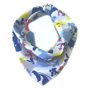 Babador Bandana Baleias Azul