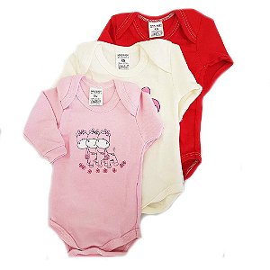 Kit de 3 Bodys de manga longa- GIRAFINHAS