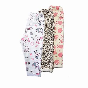 Kit de 3 Calça Estampadas - Gatinhas