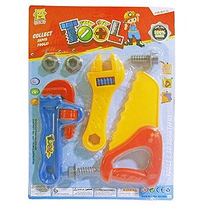 KIT FERRAMENTA INFANTIL COM SERROTE + GRIFO TOOL SET E ACESSORIOS