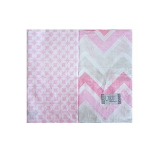 Fronhas Chevron Rosa - 02 Unidades