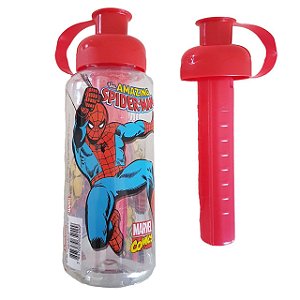 Garrafa Infantil 600ml com tubo de gelo - Super herois