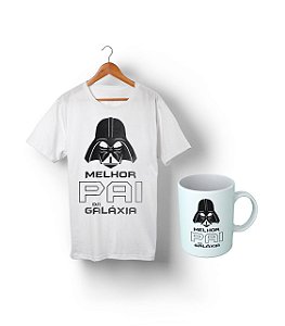 Kit O Melhor Pai da Galaxia - Camiseta + Caneca