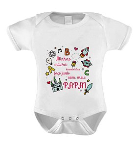 Body Divertido ou Camisetinha Minhas descobertas com papai- Menina