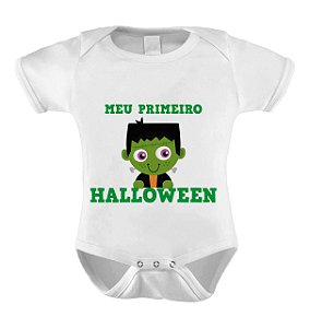 Body ou Camiseta Divertido de Halloween- Meu Primeiro Halloween Frank