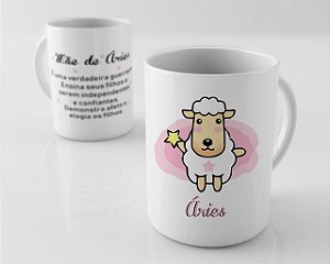 Caneca em Porcelana - Mãe de Signo Aries