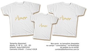 Kit Camiseta Ano Novo - Amor Dourado