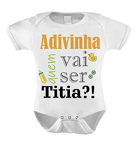 Body ou Camiseta Divertido - Adivinha quem vai ser Titia? 