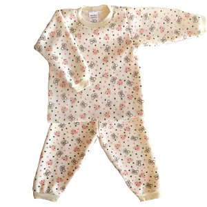 Pijama de Soft Infantil Lacinho Bege