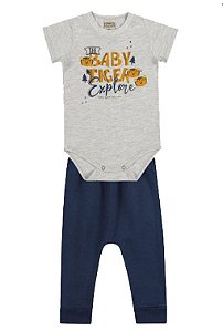 Conjunto 2PÇS Kamylus Curto Infantil Explore Marinho