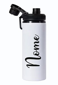 Squeeze esportivo alumínio 600ml personalizado com tampa de borracha