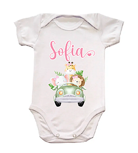 Body bebê personalizado Safari Menina