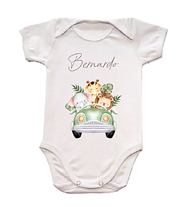 Body bebê personalizado Safari Menino
